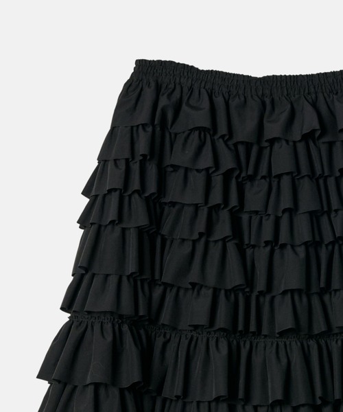 LE CIEL BLEU(ルシェルブルー)の「ラッフルミディスカート / Ruffle Midi Skirt(スカート・レディース・ブラック・36)」の3枚目の写真