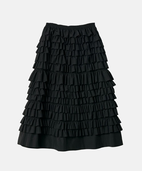 LE CIEL BLEU(ルシェルブルー)の「ラッフルミディスカート / Ruffle Midi Skirt(スカート・レディース・ブラック・36)」の4枚目の写真