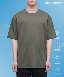 [クールタンダード] リラックスフィットクルーネックTシャツ [ライトカーキ]