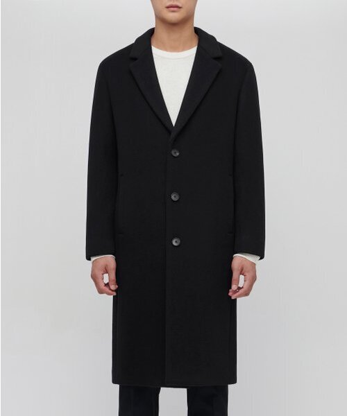 MUSINSA STANDARD（ムシンサスタンダード）の「カシミアブレンド特大シングルコート[ブラック]（チェスターコート・メンズ・その他・LARGE）」の2枚目の写真