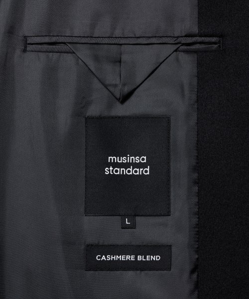 MUSINSA STANDARD（ムシンサスタンダード）の「カシミアブレンド特大シングルコート[ブラック]（チェスターコート・メンズ・その他・LARGE）」の9枚目の写真