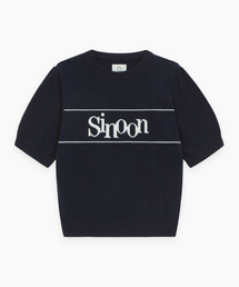 SINOON（シヌーン）の「Sinoon Logo Half Knit (Navy)（ニット/セーター）」