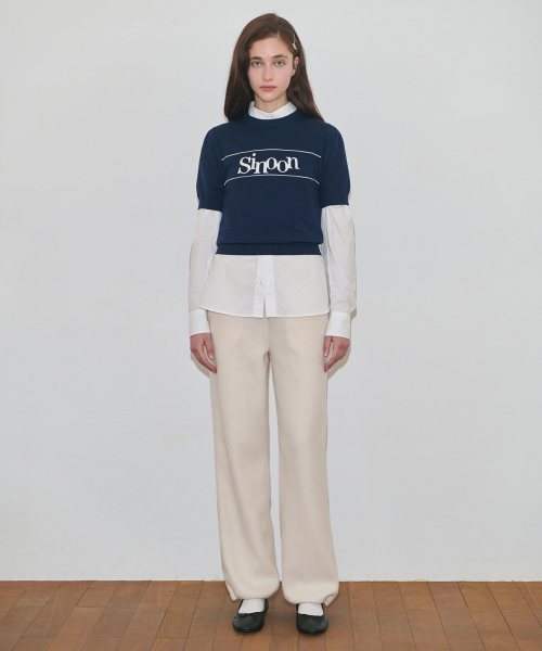 SINOON(シヌーン)の「Sinoon Logo Half Knit (Navy)(ニット/セーター・レディース・ネイビー・FREE)」の5枚目の写真