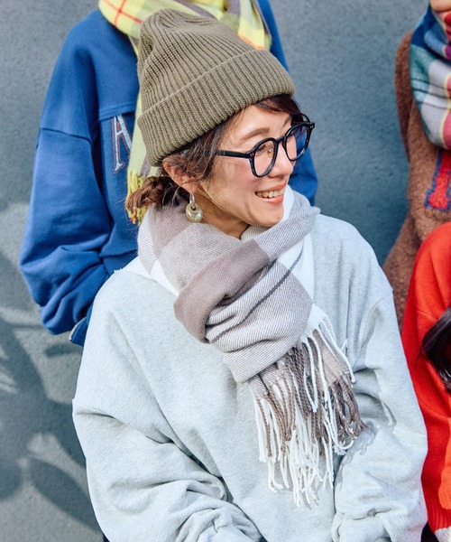 niko and...（ニコアンド）の「【人気スタッフプロデュース企画】メンバーチェックストール（ストール/ショール・レディース・グレー/ブルー/その他1/イエロー・0）」の7枚目の写真