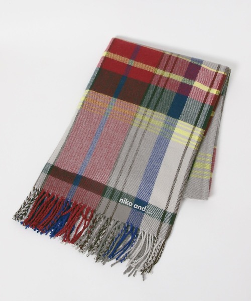 niko and...（ニコアンド）の「【人気スタッフプロデュース企画】メンバーチェックストール（ストール/ショール・レディース・グレー/ブルー/その他1/イエロー・0）」の20枚目の写真
