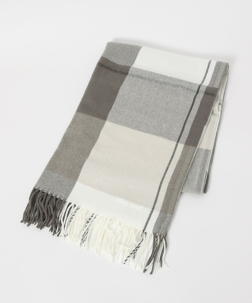 niko and...（ニコアンド）の「【人気スタッフプロデュース企画】メンバーチェックストール（ストール/ショール・レディース・グレー/ブルー/その他1/イエロー・0）」の21枚目の写真