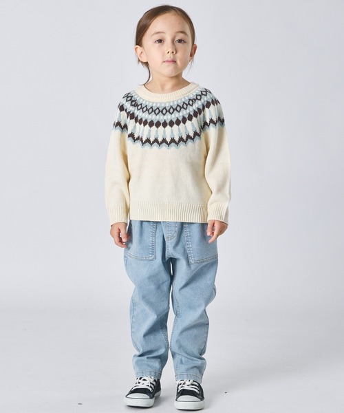 pairmanon（ペアマノン）の「ユニセックス ノルディック柄 ニット（ニット/セーター・キッズ・チャコールグレー/アイボリー/ブラウン・XS/S/M/L）」の6枚目の写真