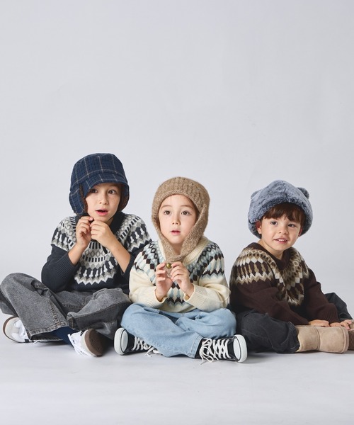 pairmanon（ペアマノン）の「ユニセックス ノルディック柄 ニット（ニット/セーター・キッズ・チャコールグレー/アイボリー/ブラウン・XS/S/M/L）」の8枚目の写真