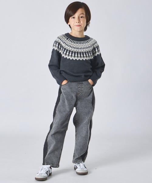 pairmanon（ペアマノン）の「ユニセックス ノルディック柄 ニット（ニット/セーター・キッズ・チャコールグレー/アイボリー/ブラウン・XS/S/M/L）」の13枚目の写真