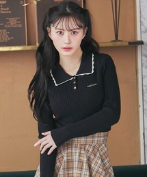 REDYAZEL | スカラカラーポロニットプルオーバー(ニット/セーター)