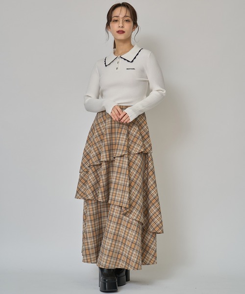 REDYAZEL(レディアゼル)の「スカラカラーポロニットプルオーバー(ニット/セーター・レディース・ブラック/オフホワイト/グレー/ボルドー・FREE)」の13枚目の写真