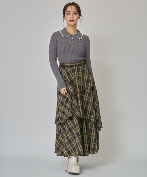 REDYAZEL(レディアゼル)の「スカラカラーポロニットプルオーバー(ニット/セーター・レディース・ブラック/オフホワイト/グレー/ボルドー・FREE)」の8枚目の写真