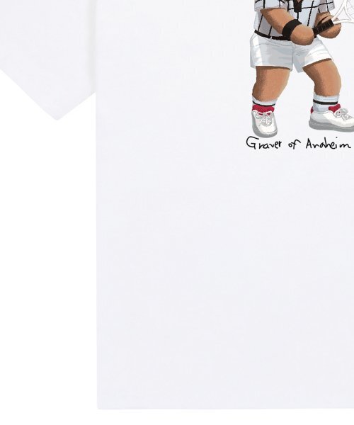 GRAVER（グレーバー）の「[ユニセックス]テニスドッグストリーバー半袖Tシャツ_ホワイト（Tシャツ/カットソー・レディース・ホワイト・LARGE/X-LARGE/SMALL/MEDIUM）」の5枚目の写真