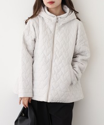 BRODIAEA（ブローディア）の「BRODIAEA ハートキルト中綿フード付きジャケット（ダウンジャケット/コート）」