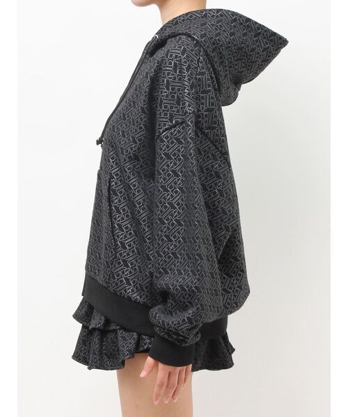 GYDA（ジェイダ）の「GG chain glitter print BIGパーカー（パーカー・レディース・グレー/ブラック・FREE）」の15枚目の写真