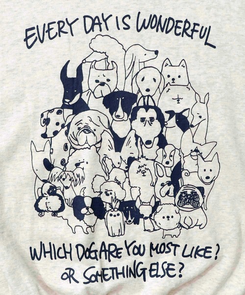 ScoLar（スカラー）の「153742：毎日がわんダフル柄アシメプルオーバー（Tシャツ/カットソー・レディース・ブラック/杢グレー/オートミール・M）」の10枚目の写真