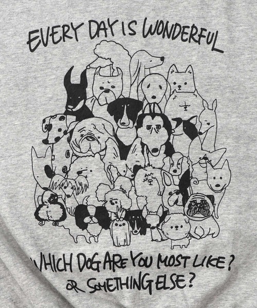 ScoLar（スカラー）の「153742：毎日がわんダフル柄アシメプルオーバー（Tシャツ/カットソー・レディース・ブラック/杢グレー/オートミール・M）」の12枚目の写真