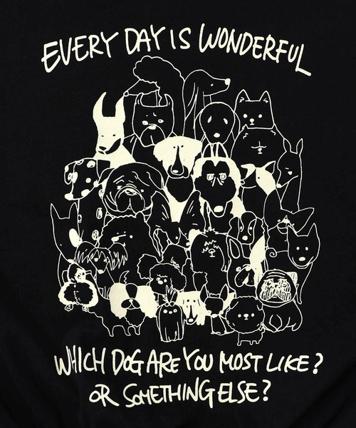 ScoLar（スカラー）の「153742：毎日がわんダフル柄アシメプルオーバー（Tシャツ/カットソー・レディース・ブラック/杢グレー/オートミール・M）」の13枚目の写真