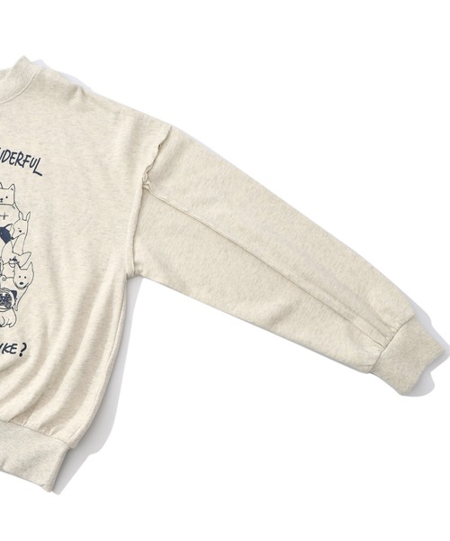 ScoLar（スカラー）の「153742：毎日がわんダフル柄アシメプルオーバー（Tシャツ/カットソー・レディース・ブラック/杢グレー/オートミール・M）」の15枚目の写真