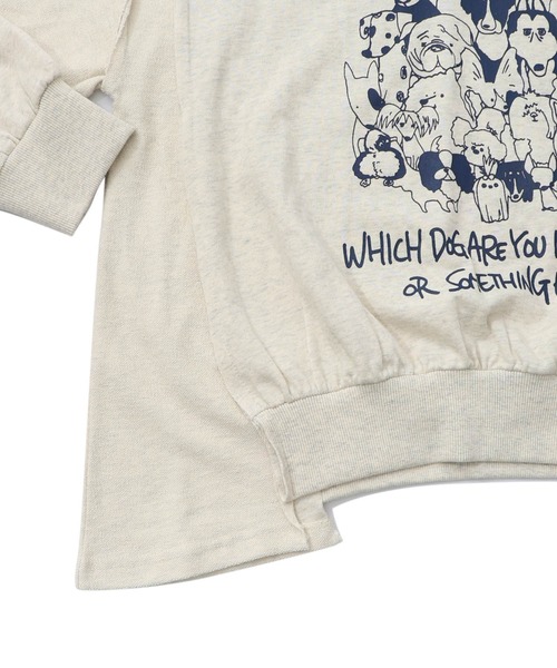 ScoLar（スカラー）の「153742：毎日がわんダフル柄アシメプルオーバー（Tシャツ/カットソー・レディース・ブラック/杢グレー/オートミール・M）」の16枚目の写真