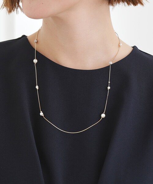 grove（グローブ）の「飛ばしパール調アジャスタブルネックレス（ネックレス・レディース・シルバー/ゴールド/ピンクゴールド・00）」の7枚目の写真