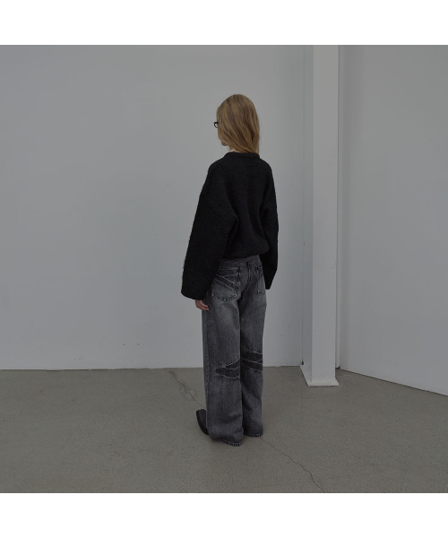 LCDC TM（エルシーディーシーティーエム）の「WIDE-LEG WASHED DENIM (BLACK)（デニムパンツ・レディース・その他・X-SMALL/SMALL/MEDIUM）」の4枚目の写真