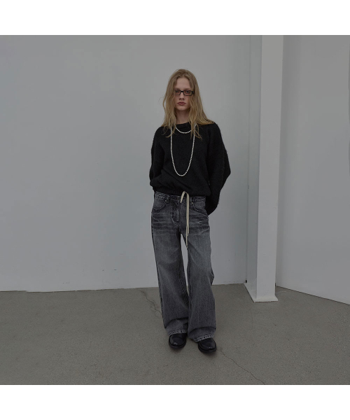 LCDC TM（エルシーディーシーティーエム）の「WIDE-LEG WASHED DENIM (BLACK)（デニムパンツ・レディース・その他・X-SMALL/SMALL/MEDIUM）」の5枚目の写真