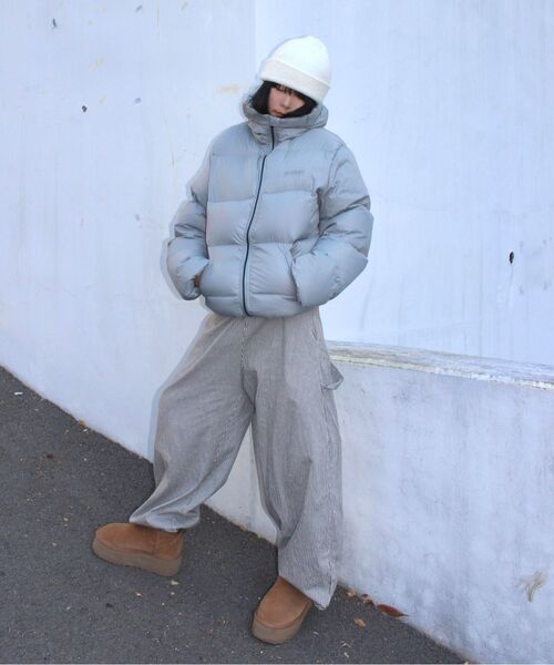 QT8 GARMENTS(キューティーエイトガーメント)の「RG Duck Down Heavyweight Hoodie Jacket (Greyed Skyblue)(ダウンジャケット/コート・レディース・その他・LARGE/X-LARGE/MEDIUM)」の6枚目の写真