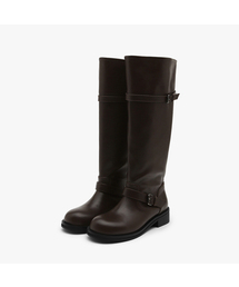 SAPPUN | Dmerin バックル ストラップ ロングブーツ (3.5cm)(ブーツ)