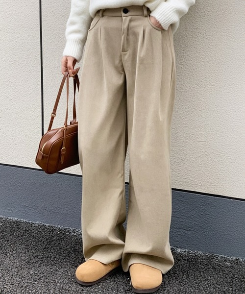 セール】タック入りコーデュロイワイドパンツ（その他パンツ）｜by