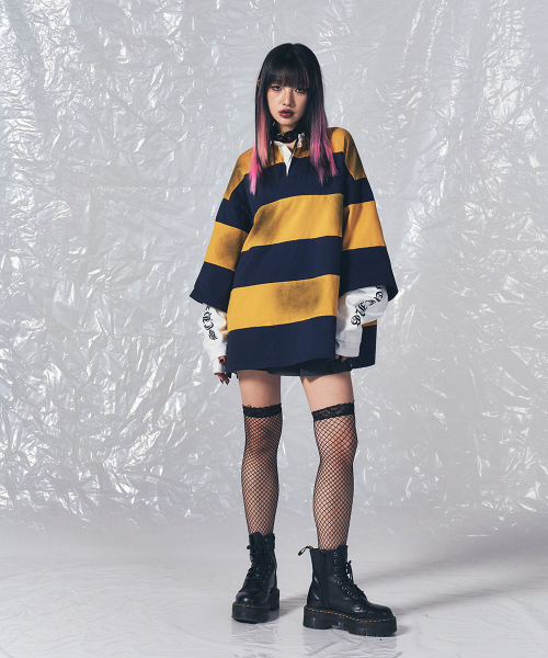 SCHISM INDUCING(スキズムインデューシング)の「FR RUGBY LONG SLEEVES NAVY(ポロシャツ・レディース・その他・MEDIUM/LARGE)」の11枚目の写真