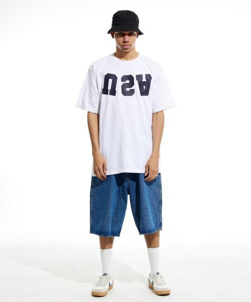 CREAM SODA LAB(クリームソーダラボ)の「リバースUSA 半袖Tシャツ ライトグレー(Tシャツ/カットソー・メンズ・その他・X-LARGE/XX-LARGE/MEDIUM/LARGE)」の6枚目の写真