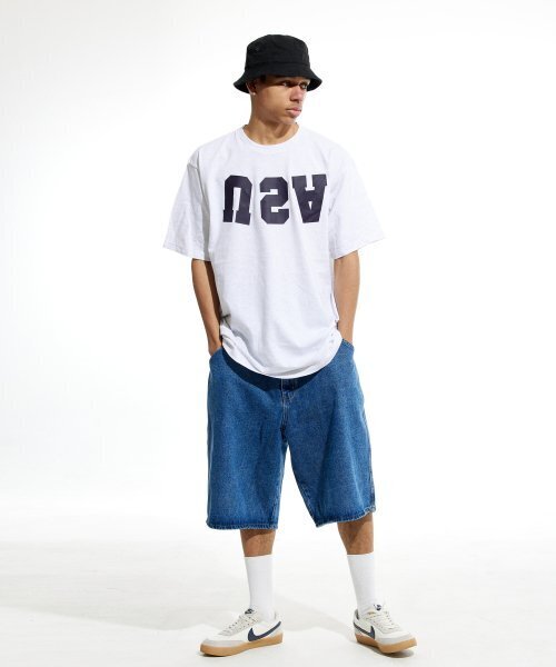 CREAM SODA LAB(クリームソーダラボ)の「リバースUSA 半袖Tシャツ ライトグレー(Tシャツ/カットソー・メンズ・その他・X-LARGE/XX-LARGE/MEDIUM/LARGE)」の8枚目の写真