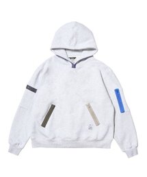 ZIPPER OVERSIZED HOODIE WHITE MELANGE