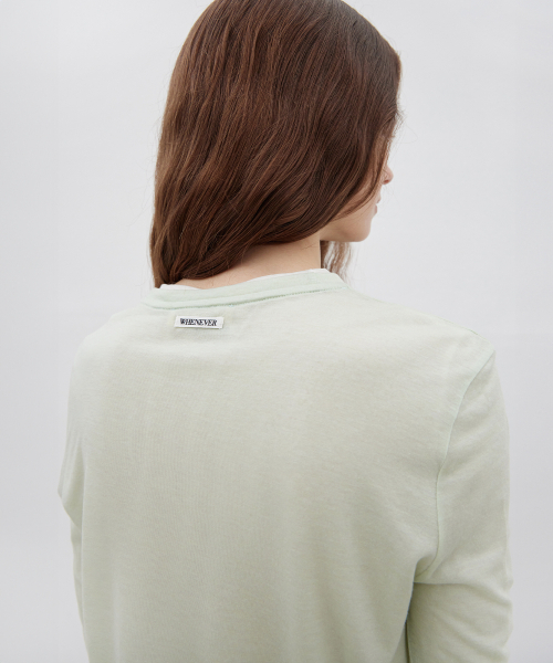 LEVAR(レバー)の「Layered Long Sleeve T-shirt - Irish Mint(Tシャツ/カットソー・レディース・ミント・FREE)」の3枚目の写真