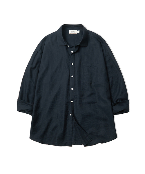 COSTUME O’CLOCK（コスチュームオクロック）の「リネンオーバーサイズロングスリーブシャツ5カラーCOOSSH192（シャツ/ブラウス・レディース・ライトブルー/ネイビー/グレー/アイボリー/ライトベージュ・FREE）」の5枚目の写真