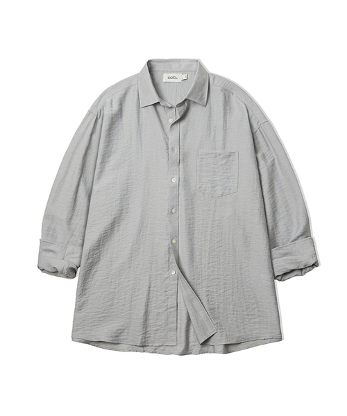 COSTUME O’CLOCK（コスチュームオクロック）の「リネンオーバーサイズロングスリーブシャツ5カラーCOOSSH192（シャツ/ブラウス・レディース・ライトブルー/ネイビー/グレー/アイボリー/ライトベージュ・FREE）」の3枚目の写真