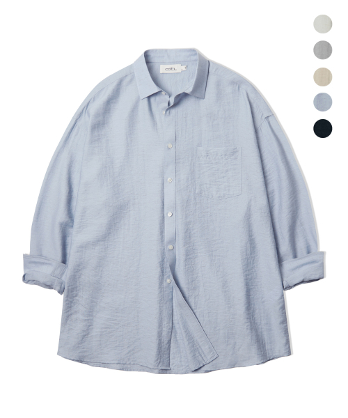 COSTUME O’CLOCK（コスチュームオクロック）の「リネンオーバーサイズロングスリーブシャツ5カラーCOOSSH192（シャツ/ブラウス・レディース・ライトブルー/ネイビー/グレー/アイボリー/ライトベージュ・FREE）」の13枚目の写真