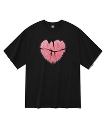 ハートバルーン 半袖Tシャツ ブラック