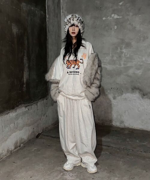 A NOTHING(アナッシング)の「PIN-KNIT BALLOON PANTS (Oatmeal)(スウェットパンツ・レディース・その他・LARGE/MEDIUM)」の4枚目の写真