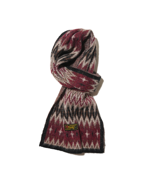 Jacquard Knit Muffler Red
