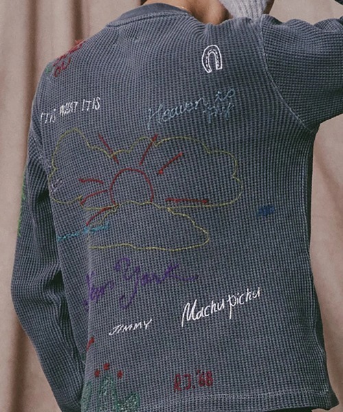 Universal Style Wear（ユニバーサルスタイルウェア）の「Universal Style Wear/ユニバーサルスタイルウェア　RAKUGAKI waffle Tee（Tシャツ/カットソー・メンズ・ブラック系その他2/ホワイト・LARGE/X-LARGE/MEDIUM）」の10枚目の写真