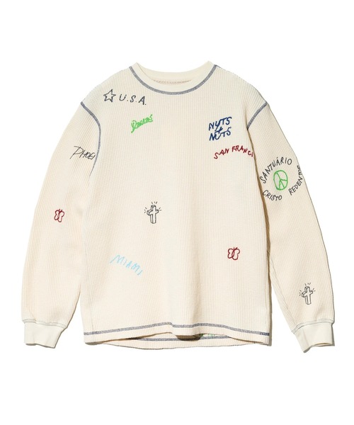 Universal Style Wear（ユニバーサルスタイルウェア）の「Universal Style Wear/ユニバーサルスタイルウェア　RAKUGAKI waffle Tee（Tシャツ/カットソー・メンズ・ブラック系その他2/ホワイト・LARGE/X-LARGE/MEDIUM）」の13枚目の写真