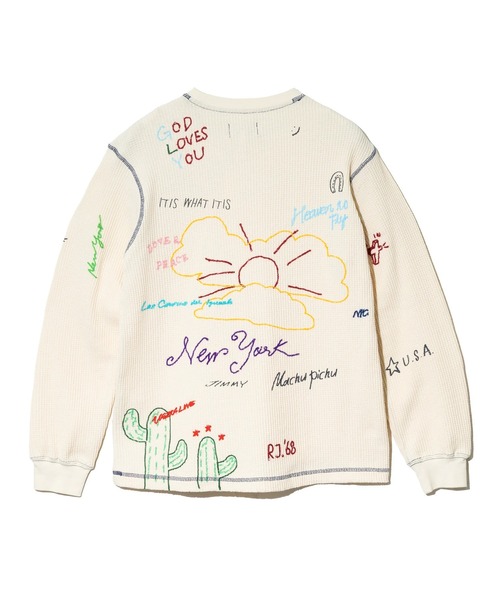 Universal Style Wear（ユニバーサルスタイルウェア）の「Universal Style Wear/ユニバーサルスタイルウェア　RAKUGAKI waffle Tee（Tシャツ/カットソー・メンズ・ブラック系その他2/ホワイト・LARGE/X-LARGE/MEDIUM）」の14枚目の写真