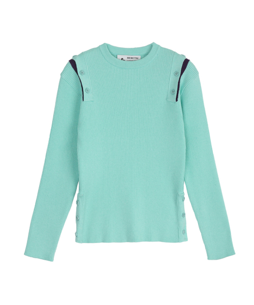 BUTTON CUT-OFF KNIT / mint（ニット/セーター）｜HERETIC 