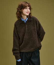 WETTEMPT | BRUSHED SHAGGY KNIT POLO / ブラッシュドシャギーニットポロ(ニット/セーター)