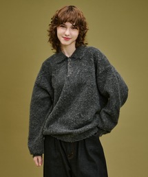 BRUSHED SHAGGY KNIT POLO / ブラッシュドシャギーニットポロ