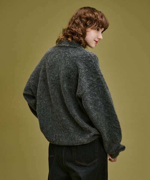 WETTEMPT(ウィテンプト)の「BRUSHED SHAGGY KNIT POLO / ブラッシュドシャギーニットポロ(ニット/セーター・メンズ・ブラウン/チャコールグレー・SMALL/MEDIUM/LARGE)」の5枚目の写真