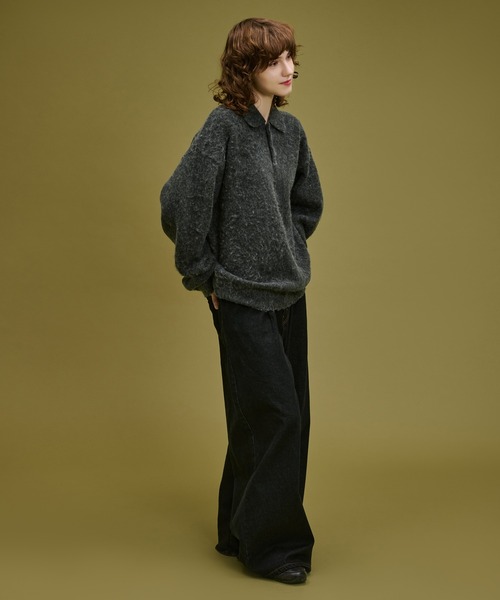 WETTEMPT(ウィテンプト)の「BRUSHED SHAGGY KNIT POLO / ブラッシュドシャギーニットポロ(ニット/セーター・メンズ・ブラウン/チャコールグレー・SMALL/MEDIUM/LARGE)」の13枚目の写真