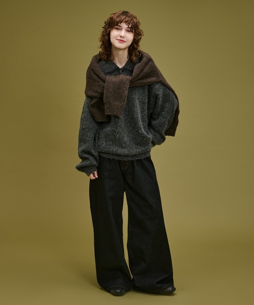 WETTEMPT(ウィテンプト)の「BRUSHED SHAGGY KNIT POLO / ブラッシュドシャギーニットポロ(ニット/セーター・メンズ・ブラウン/チャコールグレー・SMALL/MEDIUM/LARGE)」の16枚目の写真